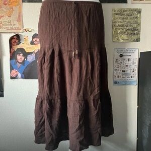 Brown Tiered Skirt